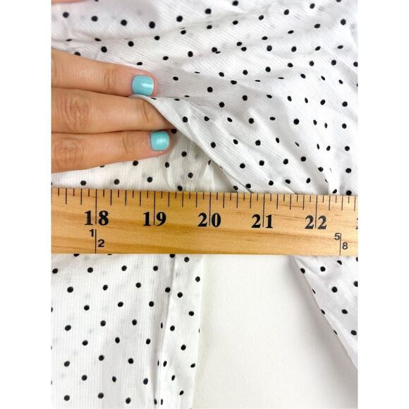 Madewell Mockneck Ruffle Top in Flocked Dot‎ Size S - Picture 11 of 14